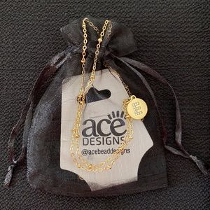 ICY INTIAL “E” GOLD TONE PENDANT NECKLACE